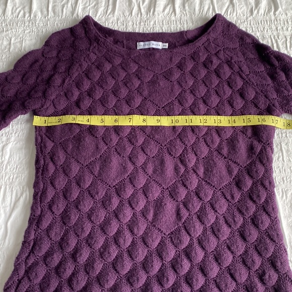 Alfred Sung scalloped knit plum coloured long sleeved sweater. Medium.💜 - Picture 5 of 10